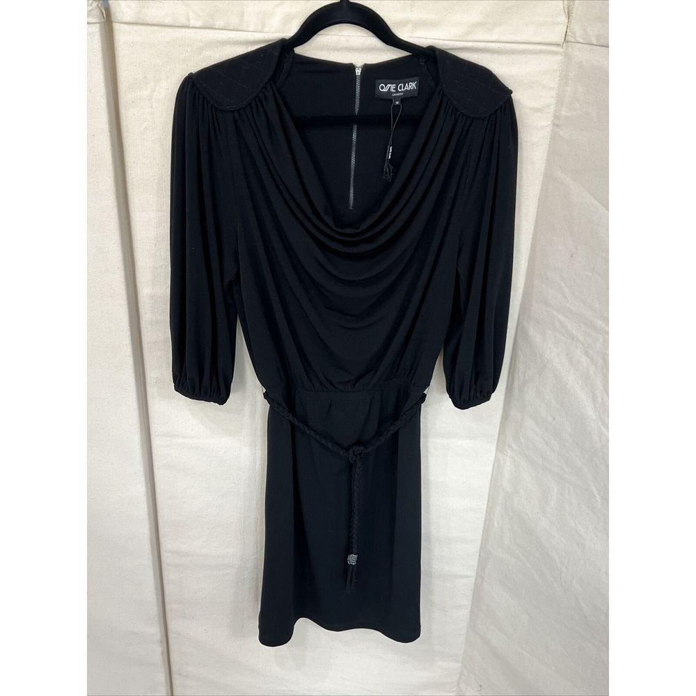 Ossie Clark‎ Black Evening Casual Dress 10 NEW